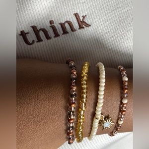 Beaded bracelet with charm